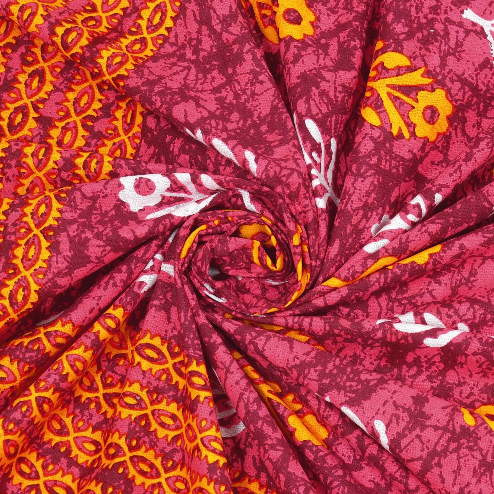 100% Pure Cotton Traditional Printed Bedsheet for Double Bed King Size Bedsheet with 2 Pillow Covers