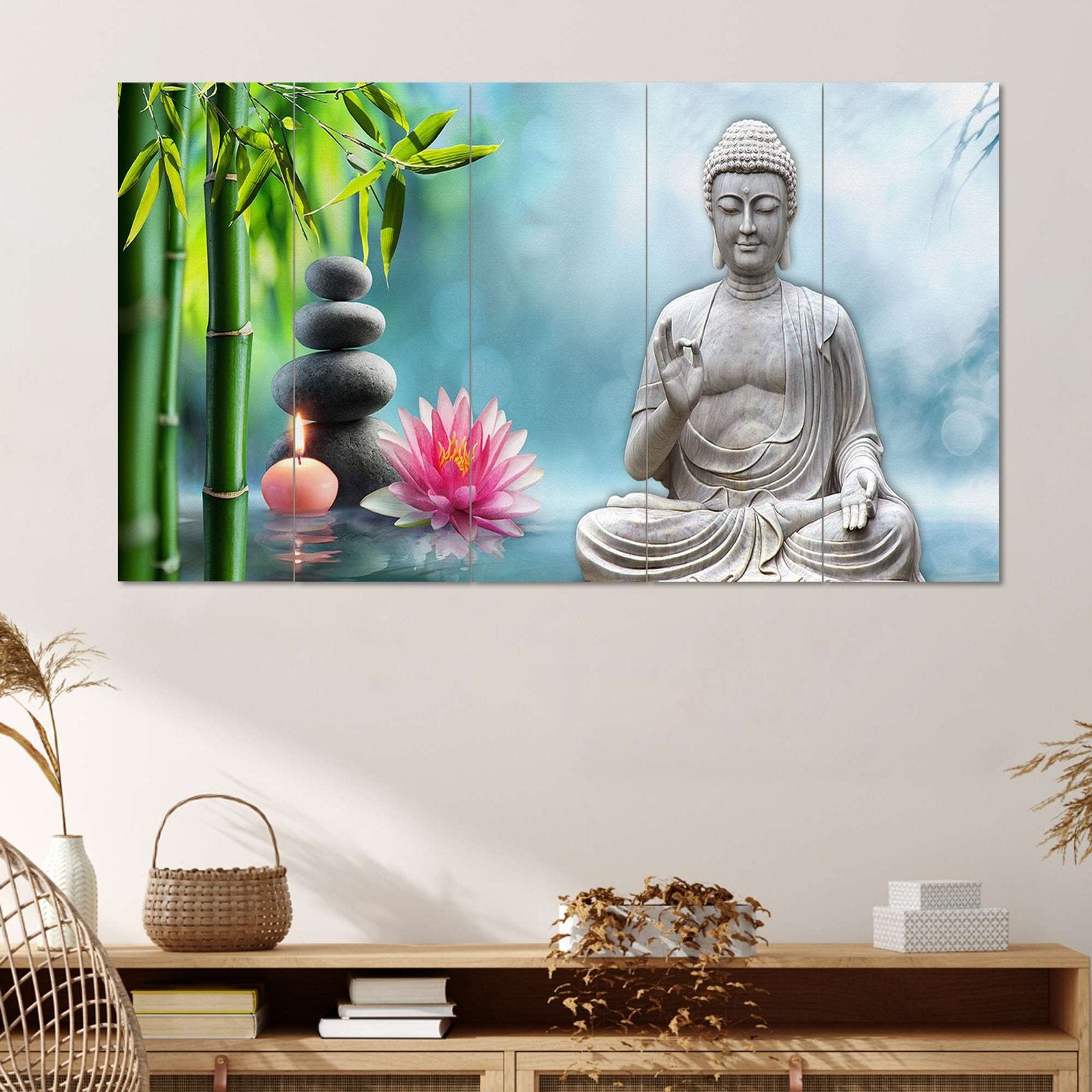 Set Of 5 Wooden Framed Wall Paintings
