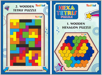 Wooden Hexatetris Puzzle Toy