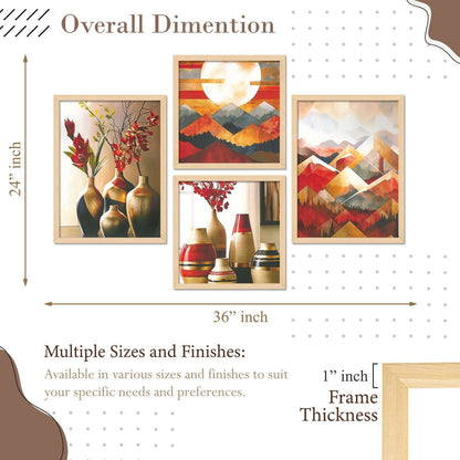 SET OF 4 DIGITAL WALL PAINTING