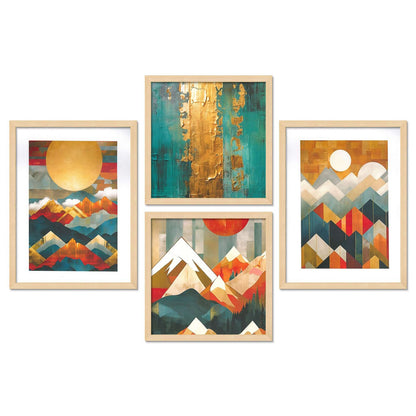SET OF 4 DIGITAL WALL PAINTING