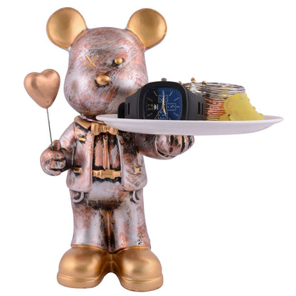 Cool Taddy Bear Showpiece for Home Decorative Showpiece | Taddy Bear with Paltter Statue for Home Decor Showpiece | Home Kitchen Decor | Office Decorative Item -10