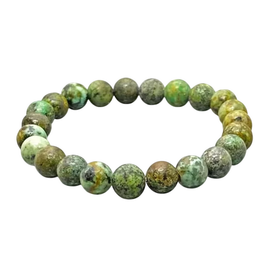 African Turquoise Bracelet for Women Men’s Gifts – Protection Healing Crystal Bracelet – 8mm Gemstone Beaded Adjustable