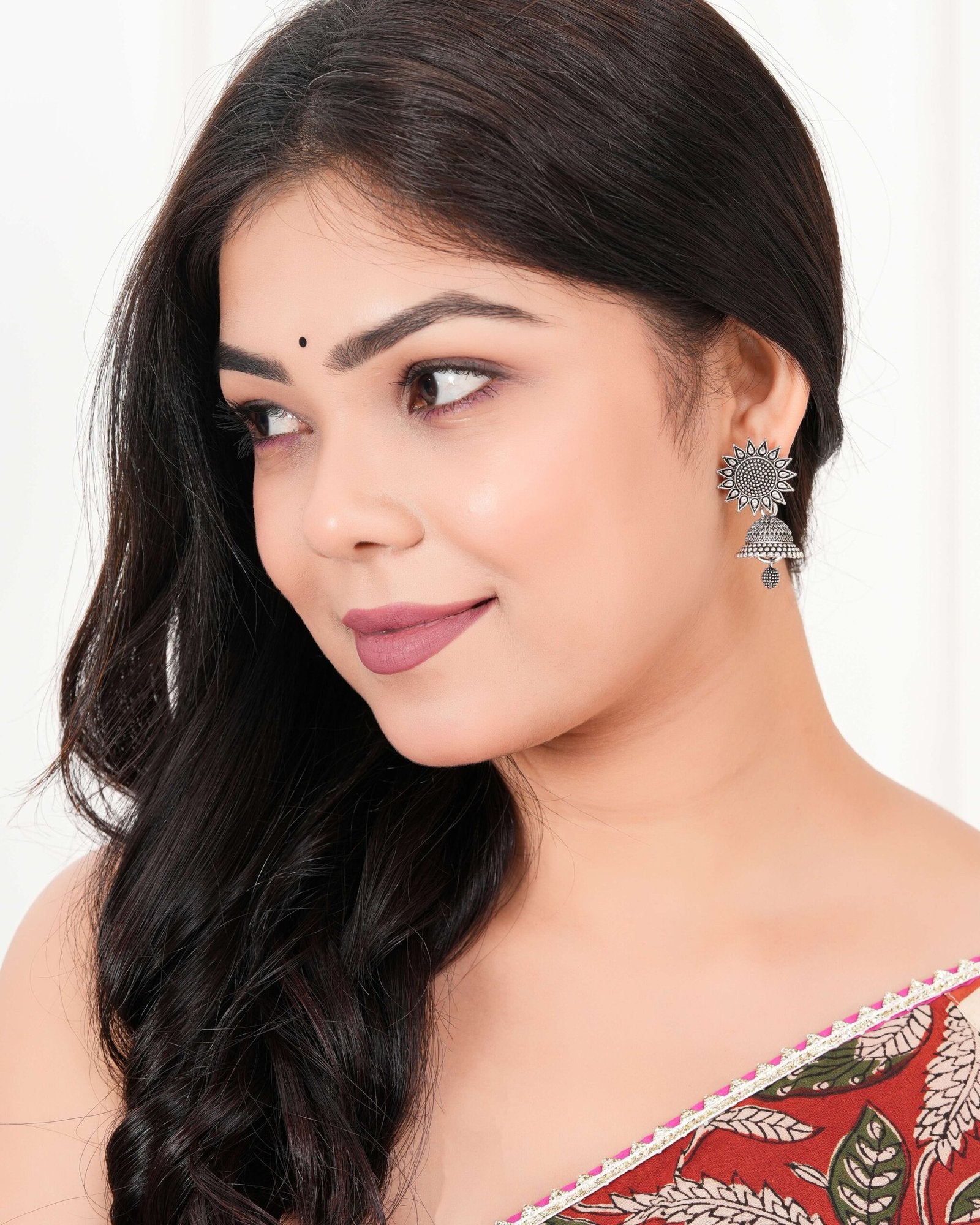 Earrings for Women Traditional Silver AZ838-OXidised Jhumka Set | German Silver Chand Baliyan & Jhumkas Earrings | Birthday & Anniversary Gift