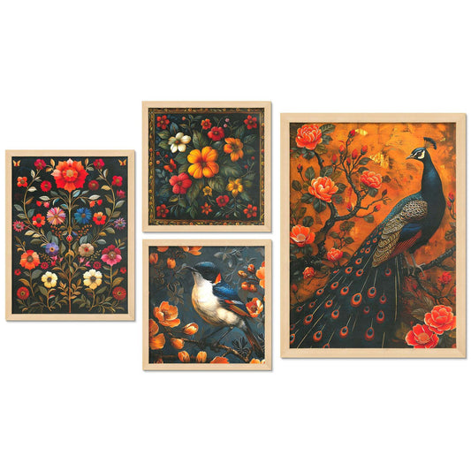 SET OF 4 DIGITAL WALL PAINTING